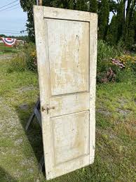 19thC. Raised Panel Door w/ Thumb Latch Handle, Mortise & Tenon w/ Wood Pegs | eBay