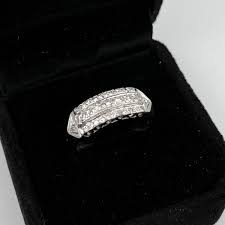 Vintage 14k White Gold Single-Cut Diamond Band Size 9.5 | eBay