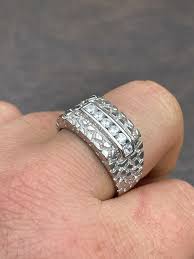 Men's 14k Solid Silver Iced CZ Nugget Pinky Ring – Urban ...