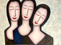 Original Oil Painting on Canvas 3 Contemporary Ladies Size ...
