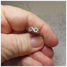 Vintage Double Diamond & Sapphire Flower 9 Kt Gold Dress Ring - Ruby Lane