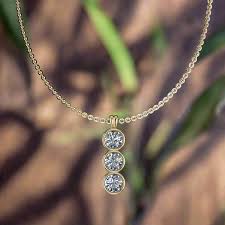 harlow pendant - 1.5 carat round moissanite necklace, past present fut – J Hollywood Designs