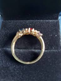 Modani 14K Yellow Gold Multi Sapphire Ring , Natural Yellow Diamond Accent Ring | eBay