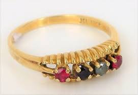 VTG BEAUTIFUL 10K YELLOW GOLD PLUMB SIGNED JGL MULTI STONE RING SIZE 8 2.2G | eBay