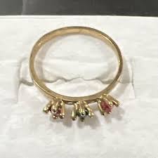 Vintage Ring Size 7 Three Stones Signed Sample | eBay