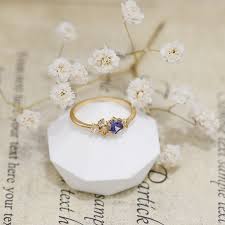 Multi Stone Stackable Ring, Tiny Tanzanite Stack Ring ...