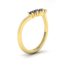 Belen Curved Tanzanite Wedding Ring Enhancer in 14k Yellow Gold