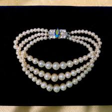 Vintage | Jewelry | Vintage 3strand Graduated Faux Pearl Art Deco Style Bracelet Ab Rhinestone | Poshmark