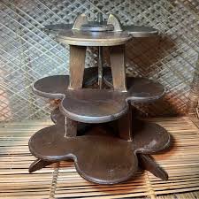 Accents | Vintage 3 Tiered Wooden Shelf Miniatures Trinkets 12 Spots 14 Tall | Poshmark