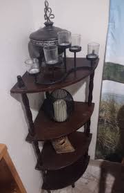 VINTAGE WOOD CORNER SHELF PLANT STAND SHELF UNIT 4 TIER FREE ...