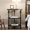 Round 3-Tier Side Table with Steel Frame - End Table for ...