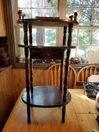 Vintage 3 Tier Accent Table W/ Drawer MCM | eBay