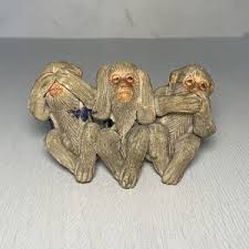 Antique Japanese Meiji Hand Carved Three Wise Monkeys Netsuke Figurine 3.75" - Etsy