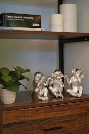 Shop 3pc Silver Monkeys Set (See no Evil, Hear no Evil, Speak no Evil) - Galeria Home Store