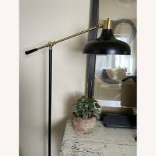 Mid Century Modern Black Adjustable Floor Lamp - AptDeco