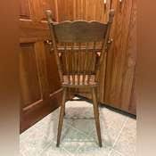 Antique Wooden High Chair, Pressed Back & Seat - Moyer ...