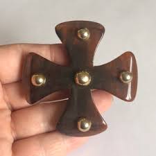 Vintage 80's Mogul Style Lucite Maltese Cross Pin Brooch, K491 - Etsy Canada