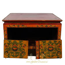 Antique Tibetan Painted Square Coffee Table 18LP80 | eBay