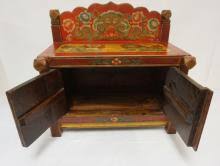 Sold at Auction: LACQUERED ASIAN STYLE DOUBLE DOOR TABLE TOP ...