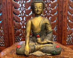 Vintage Bronze Four-armed Female Buddha Statue in Lotus Pose for Spiritual Altar, Handmade Tara Sculpture for Meditation Decor - Etsy