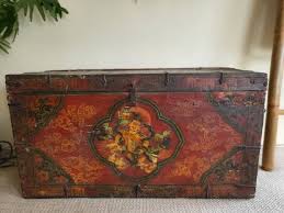 Antique Tibetan Wooden Trunk.tibetan Trunk Hand Painted ...