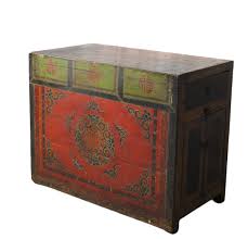 Hand Painted Five Bats Antique Gansu Tibetan Cabinet – Dyag East