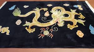 Antique Chinese Art Deco Rug 6x9 Dragon Black Chinese ...