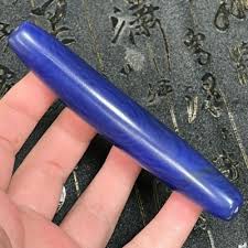 Tibetan Natural Blue Old Agate Dzi Silkworm Lines Horn Bead 104mm Z1219 | eBay