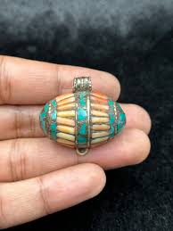 Vintage Tibetan Sterling Silver Handmade Pendant With Turquoise And Coral Stone | eBay Australia