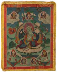 Sold at Auction: A THANGKA DEPICTING SYAMATARA