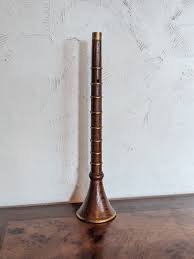 Vintage Asian or Persian Sorna Sanai Wood and Brass ...