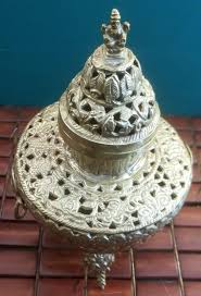 Vintage Tibetan Silverplate and Copper Incense Burner Censer ...