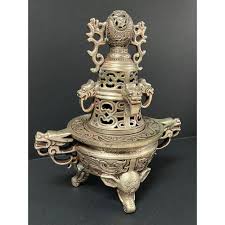 Late 20th Century Chinese Art Silver Gilt Bronze Metal ...