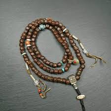 Old 8mm 108 Rudraksha Mala Necklace,Prayer Beads with Mix of ...