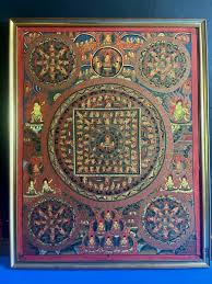 Framed Tibetan Hand Painted Buddhist Mandala Thangka | eBay
