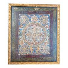20th Century Chinese Tibetan Framed Buddhist Silk Thangka ...