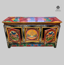 Tibetan Painted Cabinet: Tiger & Dorje Design, Antique ...
