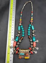 Massive Old Tibeten Design Silver Unique Necklace With ...