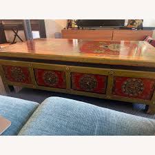 Vintage Red Coffee Table - AptDeco