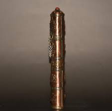 Chinese Collection of Copper Inlaid Gemstone Incense Tube ...