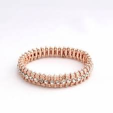 Rose Gold Bracelet, Gift for Her, Rose Gold Jewelry, Gift for Mom, Stretch Bracelet, Crystal Beaded Bracelet, Holiday Gift - Etsy