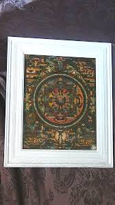 ANTIQUE 19c TIBETIAN HAND PAINTED THANKA ,FRAMED | eBay
