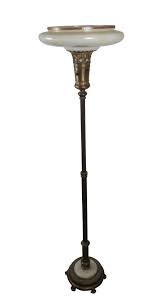 Antique Art Deco Mutual Sunset Lamp Co Brass Torchiere Up Light Floor Lamp 68"