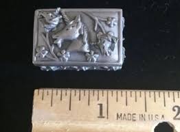 VINTAGE TORINO PEWTER Case sun Box Pin Brooch Earring $20.67 - PicClick CA