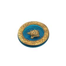 Tambulyaa Tortoise Incense Holder Placed in Turquoise Glass ...
