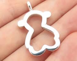 925 Sterling Silver Vintage Bear Pendant - Etsy