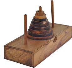 Tower of Hanoi Puzzle – Wooden Brain Teaser for Adults ...