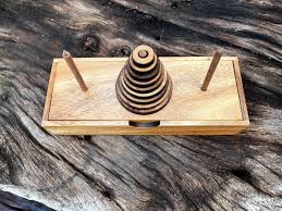 Puzzle Board Game Hanoi Tower (9 Rings) - Etsy