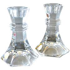 Pair Bleikristall Crystal Glass Candlesticks Candle Holders ...