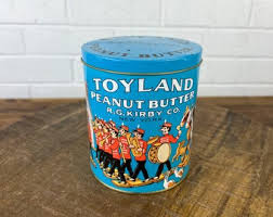 Buy Vintage Blue Toyland Peanut Butter Tin Made in England ...